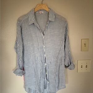 Sundry Blue Striped Women’s Shirt Size Medium